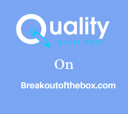 Guest Post on Breakoutofthebox.com