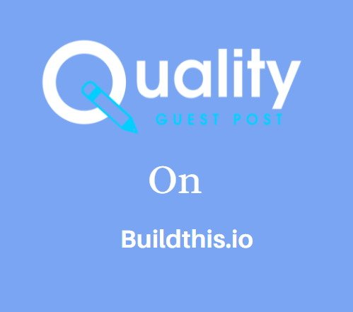 Guest Post on Buildthis.io