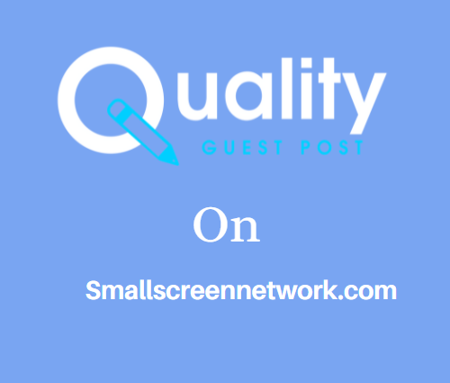 Guest Post on Smallscreennetwork.com