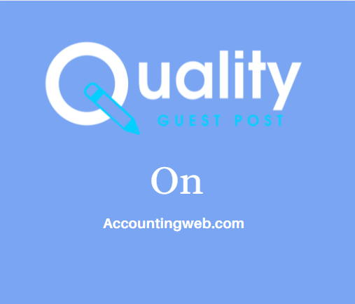 Guest Post on Accountingweb.com