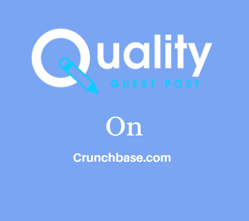 Guest Post on Crunchbase.com